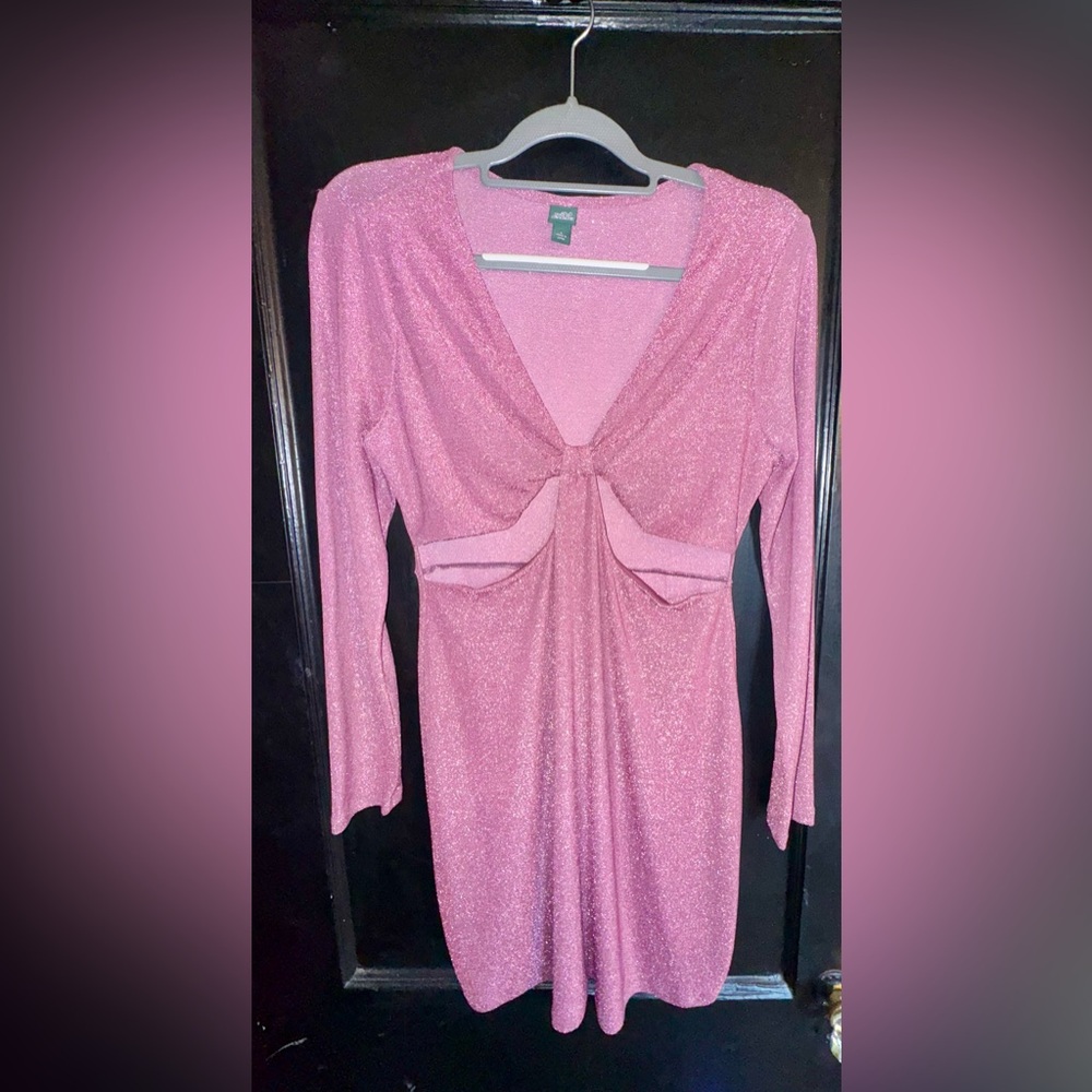 Wild Fable Sparkly Pink Long Sleeve Dress